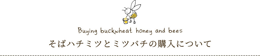 そばハチミツとミツバチの購入について